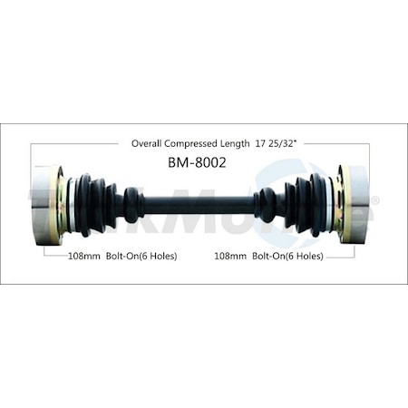 Surtrack Axle Cv Axle Shaft, Bm-8002 BM-8002